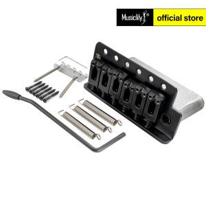 Wilkinson M Series 54mm(2-1/8 inch) String Spacing 6-Screw Modern Style Saddle Guitar Tremolo Bridge with Push-In Arm 36mm Block for Strat Style Electric Guitar