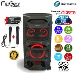 Vinnfier VF Tango Pro 3 WMB DUO TWS Portable Karaoke Bluetooth Speaker & Free 2 Wireless & 1 Wired Microphone