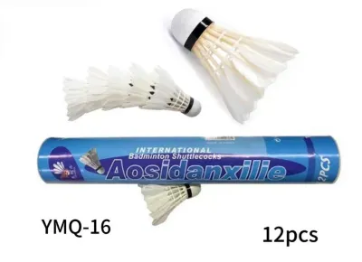 SH 12pcs Badminton Shuttlecocks Sports Fitness Aerodynamics Feather Shuttlecock Set