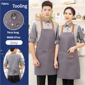 Canvas Waterproof Apron For Men/Women Adjustable Coffee Shop Barber Work Bib Kitchen Cooking Apron Adjustable Chef Bib Apron For Coffee Shop Restaurant Kitchen Cooking Barista Work