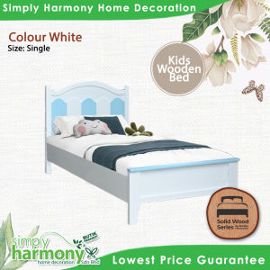 SHSB Kids Series Cotton Candy / Katil Kayu Budak / Wooden Kids Bedroom / Single Bed