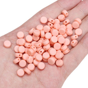 50ชิ้นอะคริลิค4X7มม. แข็งด้านลูกปัดทรงกลมแบนสำหรับสร้อยข้อมือแฮนด์เมดสร้อยคอต่างหูพวงกุญแจการทำเครื่องประดับหัตถกรรม DIY