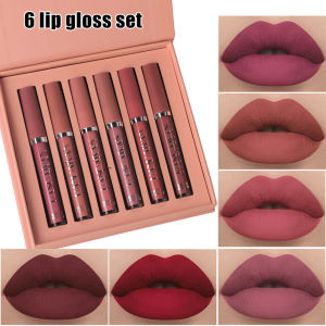6pcs Women Matte Liquid Lipstick Set Waterproof Lip Gloss Set Long Lasting Lip Stick