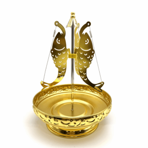 RGFV Stainless Steel Three-Fish Incense Holder Handcrafted Adjustable Center Rod Buddhist Incense Burner Multi Purpose Censer Decorative Coil Frame Burner Home
