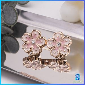 Serenity 1 ชิ้น รูปดอกไม้ ตะขอร่นกางเกง หัวเข็มขัดเอว สไตล์ใหม่ หัวเข็มขัดตกแต่งเอว Fashion Pins