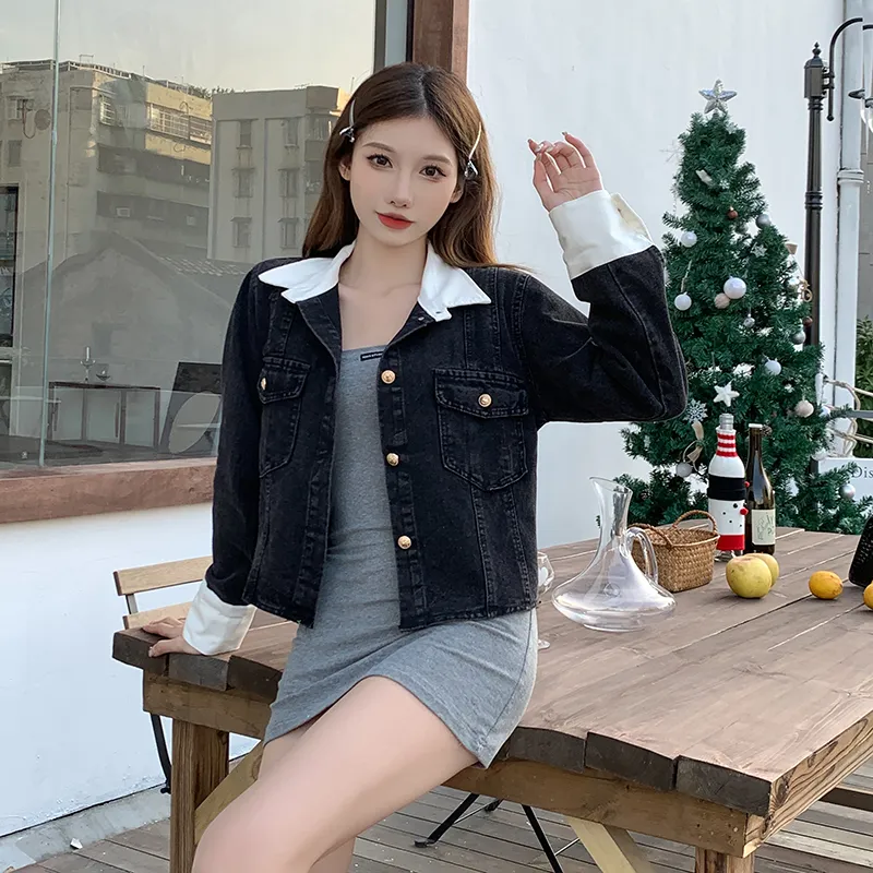 MISTREASS Oval Form Crop 早く Denim Jacket