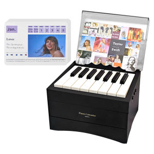2025 NEW- BT Piano Calendar 2025 15 Keys Piano Calendar Desktop Peripheral Ornaments with 27 Music Calendar Cards Gifts for Fans