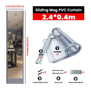 Heyman Sliding Magnetic Transparent Door Curtain pvc Magnetic Anti-Mosquito Door Curtain Windshield Air Conditioning Partition Curtain 可滑动磁吸门帘