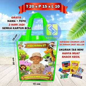 (25 PCS MINI) Tas Pesta Ulang Tahun Anak Karakter / Tas Pesta Ultah Anak Karakter Murah / Goodie bag ultah karakter bebas request /souvenir ultah free design /Tas ulang gratis tambah nama dan foto anak/ tas ultah termurah dan terlaris