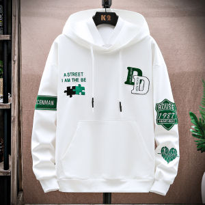 Hoodie Pria Bordir Handuk Sulaman Sweater Kaos Hoodies Lengan Panjang Bahan Polyester W22731