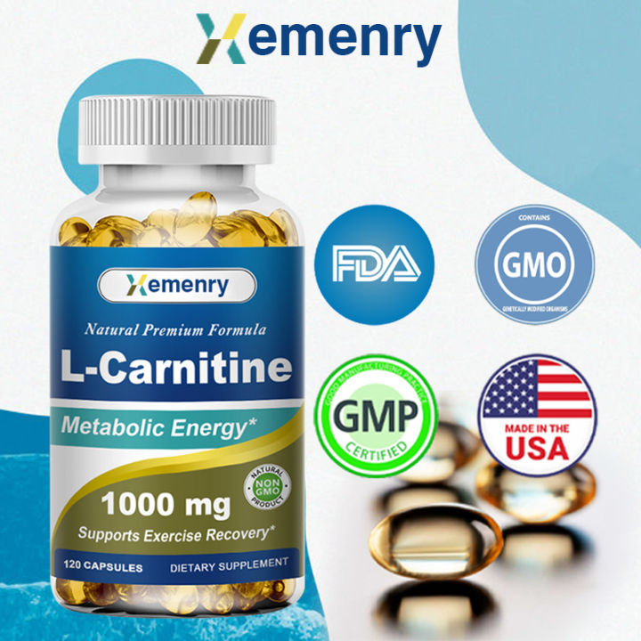 L-Carnitine Capsules - 1000 mg - Supports Exercise Recovery - Provides ...