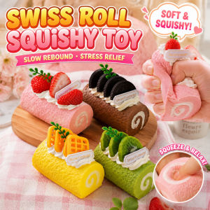 PU Fake Swiss Roll Squishy Toy Slow Rebound Soft Dessert Fidget Stress Relief for Kids Adults