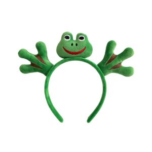 BEAUTYLADIES สัตว์สัตว์สัตว์ ที่คาดผมรูปกบผ้ากำมะหยี่ การ์ตูนลายการ์ตูน เต่ารูปกระดอง ที่คาดผมผัก ของขวัญสำหรับเด็ก ห่วงรัดผม สำหรับเด็กๆ