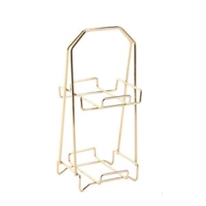 OUTOPEN Minority Trendy Double-Layer Women Girls Cosmetic Puff Storage Rack Crystal Mineral Display Shelf Metal Display Rack Metal Frame