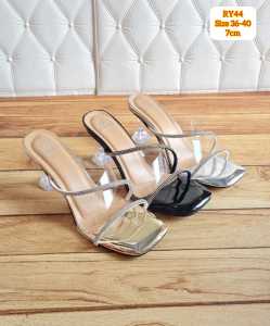 ABBUSHOES RY 44 sendal wanita hak kaca jeli vanesa 7cm