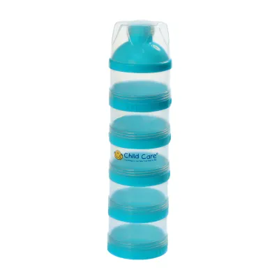 Child Care Transparent Stackable Milk Powder Container 5 Layer with Star Lid Design (BPA Free)