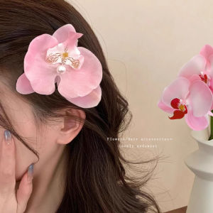 YAFEN Orchid Hair Clip For Woman Artificial Flower Hairpins Cute Wedding Party Side Clip Hair Accessories Gifts
