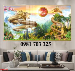 Tranh gạch rồng phượng 3D cao cấp