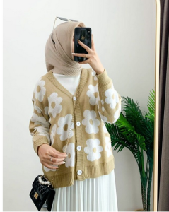 GRATIS ONGKIR Cardigan Flower PREMIUM TEBAL Rajut Korea Bunga-Bunga Flowy Knit By Overloady