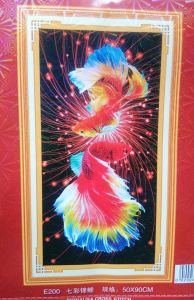 Tranh thêu chữ thập Cá Koi đẹp E200