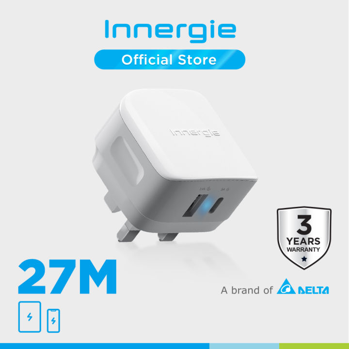 Innergie 27M 27W USB-C Dual Port Wall Charger (UK) Lazada