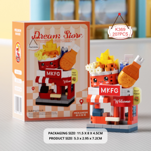 Mekansm Food Cart Building Blocks Nano Bricks Pau Ramen Cake Store Street Shop DIY Toys Kids Gift