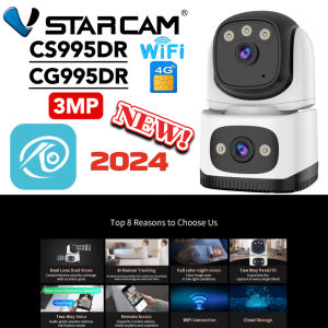 Vstarcam CS995DR WIFI/CG995DR SIM 4G(เลนส์คู่) ใหม่2024 กล้องวงจรปิดไร้สาย ความละเอียด 3MP(1296P) indoor มีAI