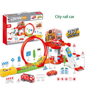 Catapult Toy Car Ejection Car Park Toy City Rail Car Assembled Gliding Track Car Parking Lot Toys