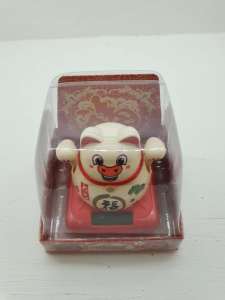 Solar Powered Plastic Double Hand Waving Lucky Pig