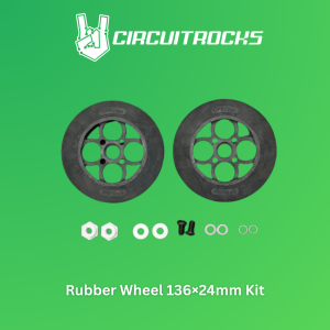 Circuitrocks Rubber Wheel 136x24mm Kit for DF Robot Black Arduino ESP32 Robotics STEM