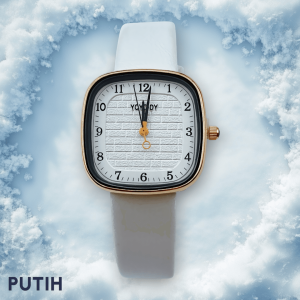 Jam Tangan Wanita Elegan Tali Kulit Vintage dengan Dial Bulat dan Dial Bulat Rosegold/Hitam/Rosegold