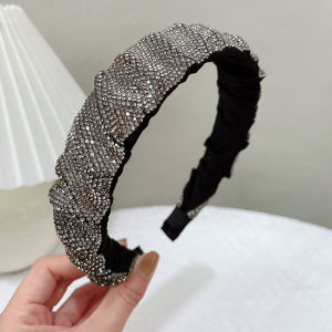 Bando Korea 3.2cm Impor dengan Aksen Kristal Permata Rhinestone Glamour Party Headband BTR003