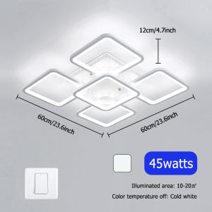 DunDun Acrylic Led Ceiling Lamp 45W/72W Modern Simple Remote Control Dimming Bedroom Living Room Lamp Lampu Siling 遥控吸顶灯