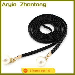 Aryio Creative Thin PU Belt Simulated Elastic Waist Belts Women Dress Skirt Decoration Gift Women Belt