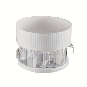 Justliving hộp đựng Giá gia vị xoay hai lớp Kệ xếp đựng gia vị nhà bếp 360 ° giá lưu trữ đựng gia vị đa chức năng với 5 hộp đựng gia vị trong suốt