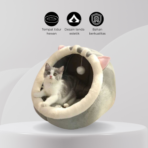 Tempat Tidur Kucing Keranjang Hewan Peliharaan Kucing Cat House Tent Pet Bed