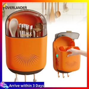 【Fast Shipping】 Multi-Compartment Kitchen Cutlery and Spice Storage Box Wall-Mounted Dustproof Organizer for Spoons and Chopsticks