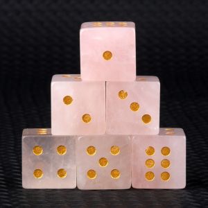 NOBLELYN 16mm Xúc xắc trò chơi điện tử Đá tự nhiên 6 cạnh Bộ xúc xắc đá quý D6 Crystal Xúc xắc đá tự nhiên Trò chơi nhập vai DND