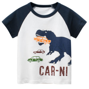 Dinosaurs Boys T-shirt Kids Children Tops Short Sleeve Stitching Cotton