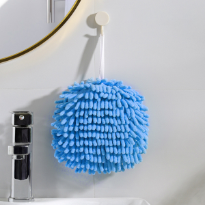 HaloDay ผ้าเช็ดมือ ผ้าเช็ดมือแบบแขวน ผ้าเช็ดมือทรงกลม ผ้าไมโครไฟเบอร์ ดูดซับน้ำได้ดี Hand Towel สำหรับห้องน้ำและห้องครัว