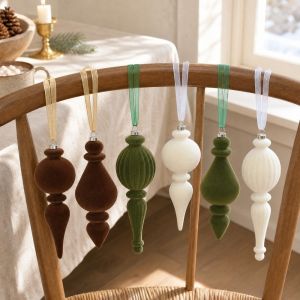 NALANILI 6pcs/Box Màu đỏ tía Đồ trang trí cây thông Noel Treo Lông nhung Đồ trang trí hình quả bóng nhung.  Nhựa Đồ trang trí treo cây thông Noel Trang trí cho các buổi tiệc tại nhà.