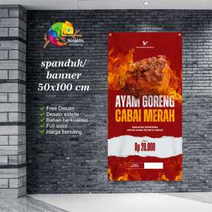 Cetak Spanduk Banner Ayam Goreng Cabai Merah