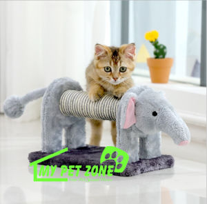 Sisal Rope Lion / Elephant with Spring Tail Cat Claw Scratcher Cat Toy Mini Cat Tree Interactive Toy