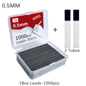 YESPERY 1000pcs Mechanical Pencil Lead 0.5/0.7mm 2B Art Drawing Automatic Pencil Replaceable Refills with 2 Tubes Stationery