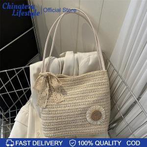 Women Straw Woven Tote Handbag Large Capacity Shoulder Bag Top Handle Bag for Travel Shopping Daily Use