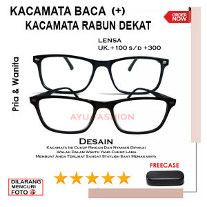 Kacamata FULL PLUS Tangkai Hitam Lensa Bening Engsel Per Pegas Khusus Baca Rabun Dekat Bisa Untuk PRIA WANITA Ada Ukuran PLUS 1.00 SAMPAI PLUS 3.00 Terbaru