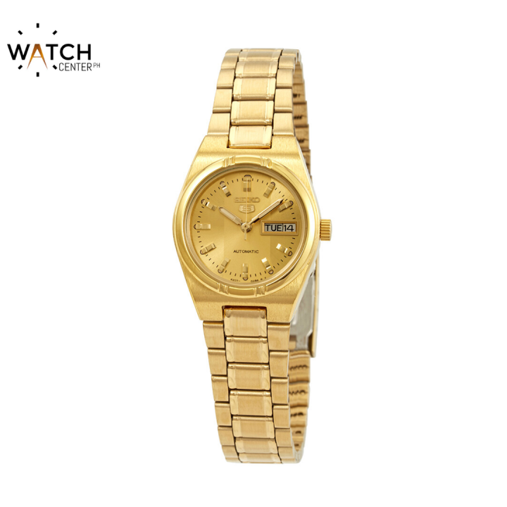 Seiko 5 SYM600K1 Gold Bracelet Gold Dial Automatic Watch For Women