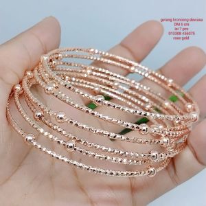Gelang Tangan Kroncong Wanita Titanium Xuping Perhiasan Aksesoris Lapis Emas Tahan Lama Anti Karat