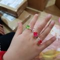 Set 12 nhẫn hợp kim đính đá nhân tạo giá sỉ cho bé. 