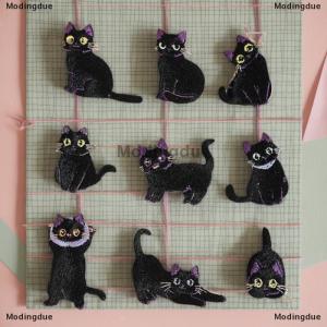 [COD] Modingdue Cartoon Black Cat Badge Patches For Clothing Logo Accessories Decorative Patch Stickers DIY Embroidered Applications For Sewing
